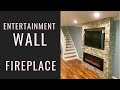 Stone Fireplace Accent Wall -Entertainment TV wall fireplace combo how to