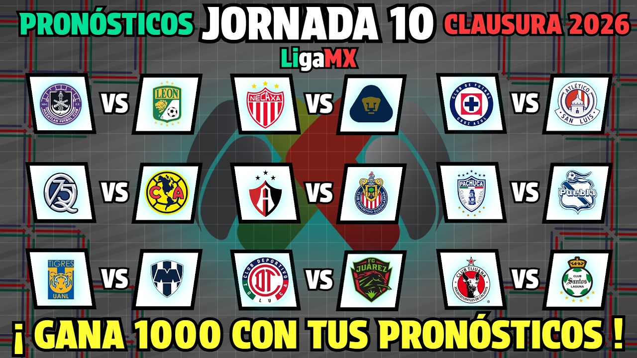 PRONÓSTICOS para la JORNADA 10 Liga MX CLAUSURA 2026 - YouTube