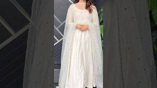 white anarkali dress designing🤍 #song #love #shorts #shortsviral #new #viral