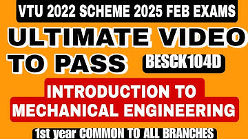 Introduction to Mechanical Engineering passing Package, Fixed super important questions, VTU 2025
