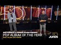 Max Kerman & Andrew Phung Present Pop Album of the Year to Justin Bieber | The 2021 JUNO Awards