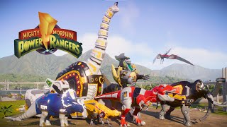 Mighty Morphin Power Rangers Zords - Titanus, Dragonzord, Tyrannosaurus Battle and Rampage