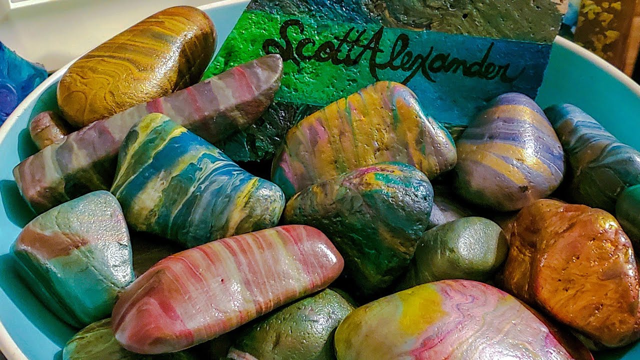 (37) Easy HowTo Tutorial Acrylic Pour Painted Rocks YouTube