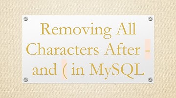 Removing All Characters After - and ( in MySQL
