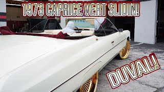 Clean Supercharged 1973 Chevrolet Caprice Vert on 24 inch Daytons Cruisin the City! Duval #Donk #904