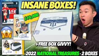 AMAZING $10K BOXES (NIKE SWOOSH?)!  2022 Panini National Treasures Football FOTL Hobby Box Review