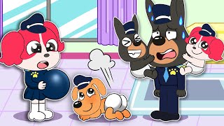 Papillon Have a Baby  Labrador 's Nightmare ? Very Happy Story | Sheriff Labrador Police Animation