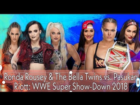 PERTANDINGAN LENGKAP - Ronda Rousey & The Bella Twins vs. Pasukan Riott: WWE Super Show-Down 2018