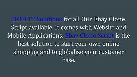 Best Ebay Clone Script -  DOD IT Solutions