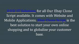 Best Ebay Clone Script -  DOD IT Solutions