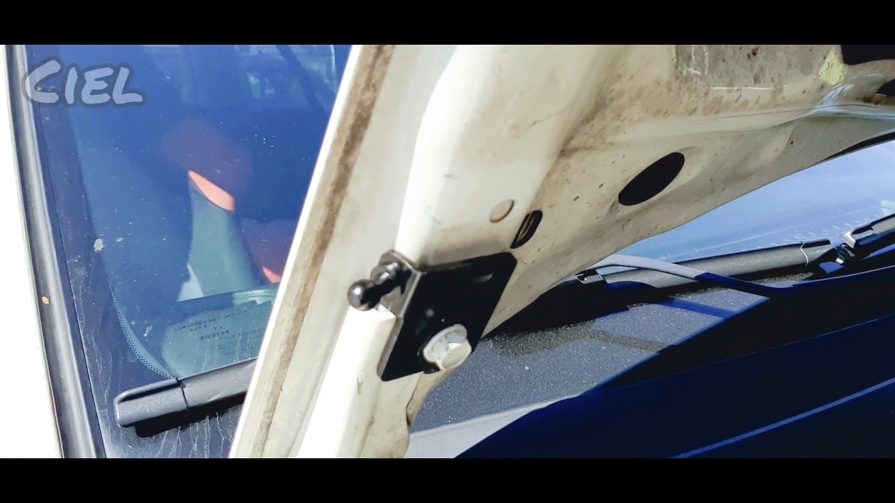 BH5 Subaru Legacy hood gas strut install.