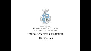 St. Michael's College Orientation - Academic Panel, Humanities, Book and Media Studies