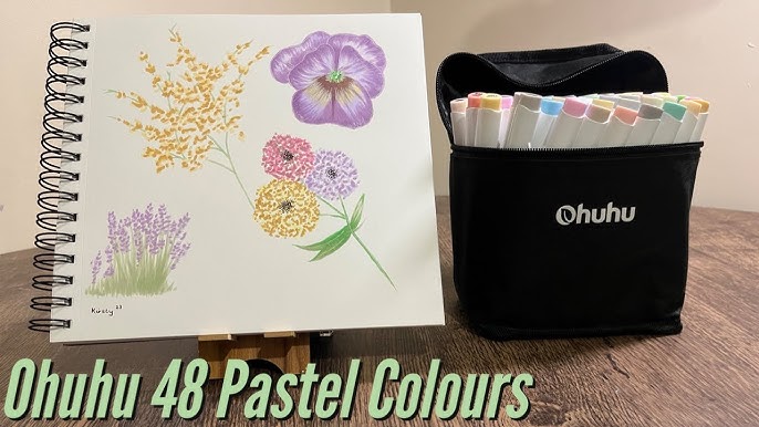 Swatching the New Ohuhu 48 Pastel Markers