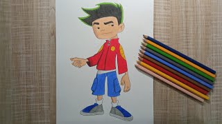 How to draw the American Dragon Jake Long | coloring work
