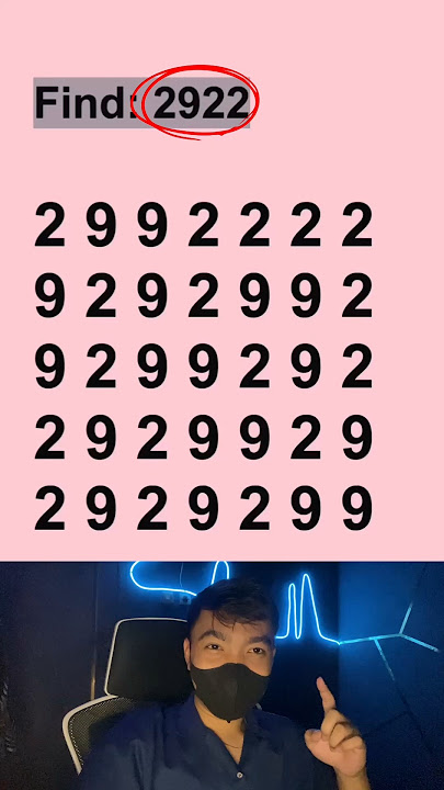Can You Find the Number Sequence 2922 Among These Many Random Numbers😱