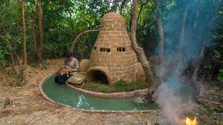 Amazing Girl Rescued Build The Most Beautiful House around Pool for Rabbit Family