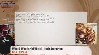 🥁 What A Wonderful World - Louis Armstrong Drums Backing Track with chords and lyrics