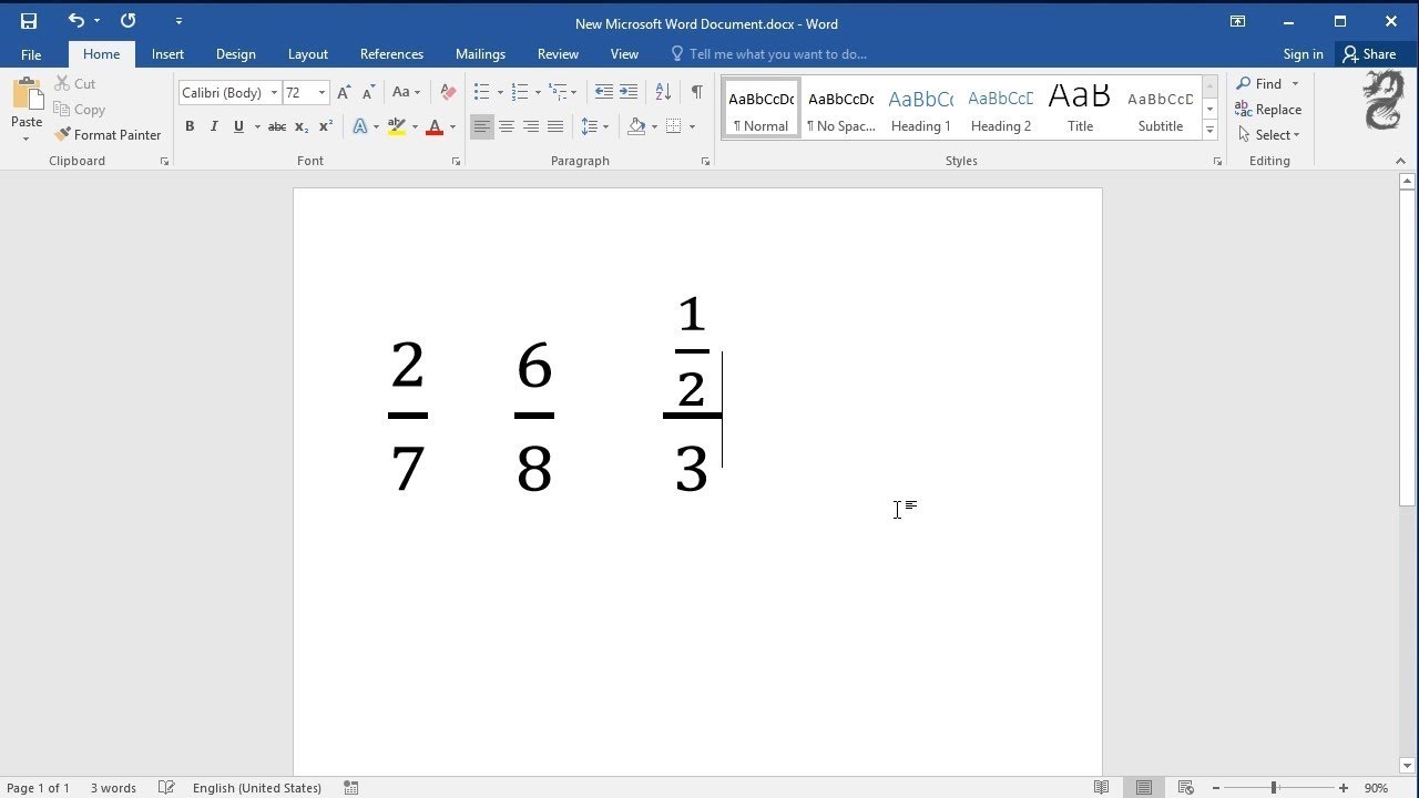 how-to-write-fractions-in-word-youtube