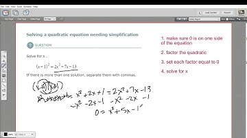 Solving a quadratic equation needing simplification