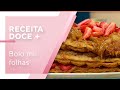 Bolo mil folhas de doce de leite com morango