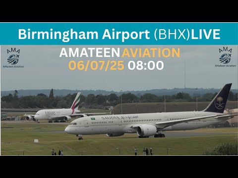 Sunday Live Stream : Birmingham Airport : 06/07/2025#planespotting #birminghamcity #live