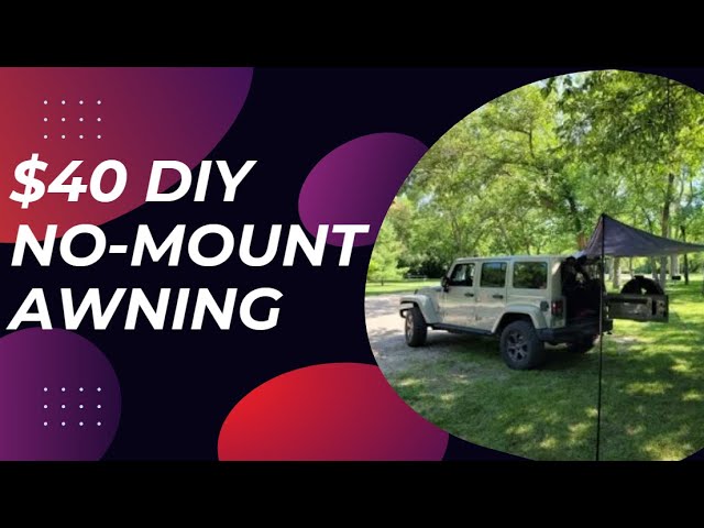 Epic DIY car awning with a tarp (no roof racks - under R1,500