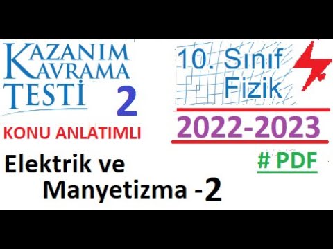 10. Sınıf | Fizik | Kazanım Testi 2 | Elektrik ve Manyetizma 2 | 2022 2023 | TYT | AYT | MEB | EBA