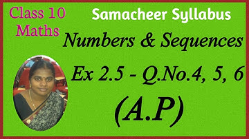 10th Maths | Chapter 2 | Numbers & Sequences | A.P. | Ex 2.5 | Q.No.4 - 6