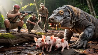 Heroic Rescue Team Saves Three Helpless Piglets From A Giant Komodo Dragon Real 8K Wildlife Rescue