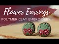 Flower Earrings | Polymer Clay Embroidery