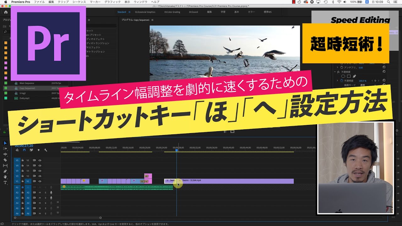 Premiere Pro タイムラインの幅のスピード調整術 ズームイン ズームアウト Youtube