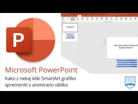Kako v orodju Microsoft PowerPoint z nekaj kliki SmartArt grafiko spremeniti v animirano obliko