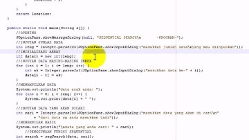 video metode Sequential Searching pada java