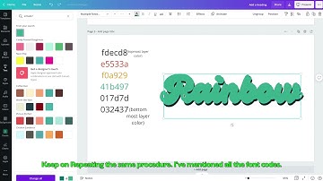 rainbow text effect in Canva