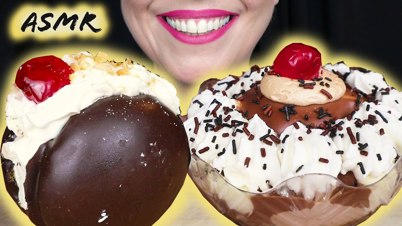 ASMR: CHOCOLATE - VANILLA TRIFLE & MINI CAKE SANDWICH 🍰 | No Talking Mukbang | Real Eating Sounds