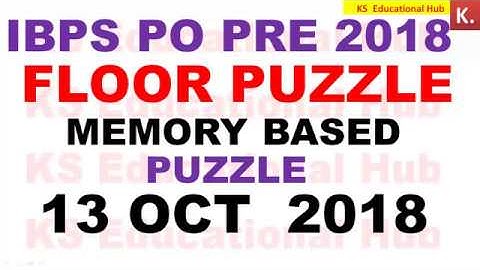 FLOOR PUZZLE Asked in IBPS PO PRE 2018 (Memory Based Puzzle of IBPS PO PRE 2018)