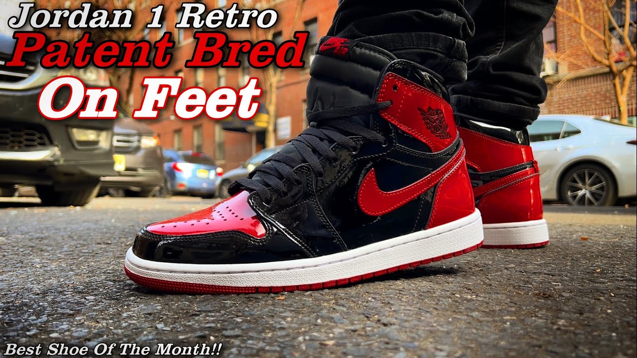 Jordan 1 Patent Bred - ON FEET - YouTube