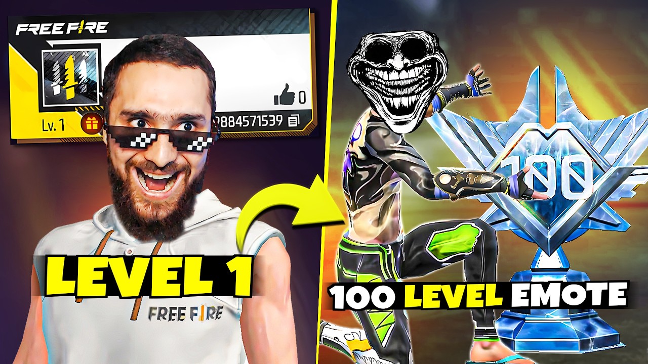 100 LEVEL EMOTE IN LEVEL 1 ID 😱 SHOCKING !!