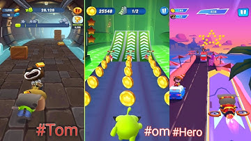 Talking Tom Gold Run vs Talking Tom Hero Dash vs Om Nom : Run(Android /iso)#talkingtomherodash#games