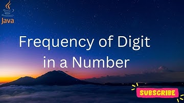 Frequency of particular digit in number | Repetition of particular digit in Number. (Java Code)
