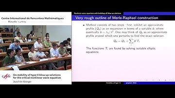 Joachim Krieger: On stability of type II blow up solutions for the critical nonlinear wave equation