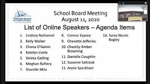 School Board Meeting: September  9, 2020 Part 2