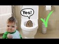 Potty training funny  poo in the loo