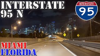 I-95 North - Miami - Florida - 4K Night Highway Drive