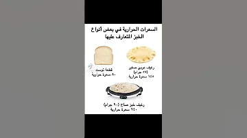 السعرات الحرارية في بعض انواع الخبز المعروفة 