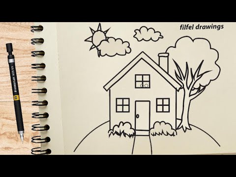 house drawing | easy drawing | Pencil drawing | how to draw a house ...