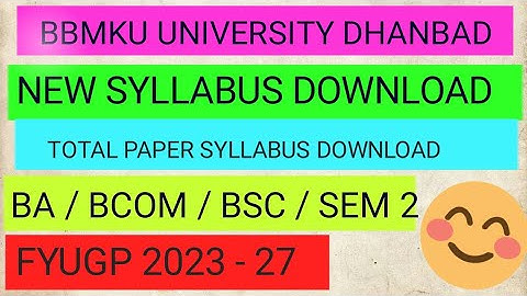 NEW Syllabus Download | SEM 2 | BA /BCOM / BSC / 2023 - 27 | BBMKU | How to download new syllabus|