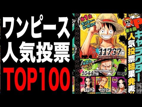 ワンピース ワンピース第６回人気投票トップ１００まとめ Youtube