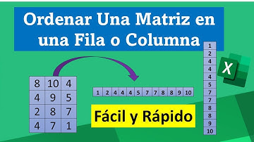 ORDENAR UNA MATRIZ EN UNA FILA O UNA COLUMNA EN EXCEL