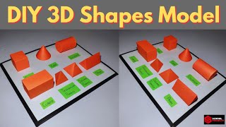 3D Shapes Model For School Project | How To Make 3D Shapes Model | 3D shapes Maths Project
